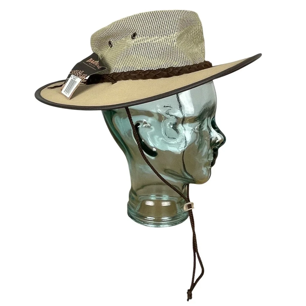 Barmah 1057 Canvas Cooler Drover Hat Size M UV Protection Mesh Outback Safari